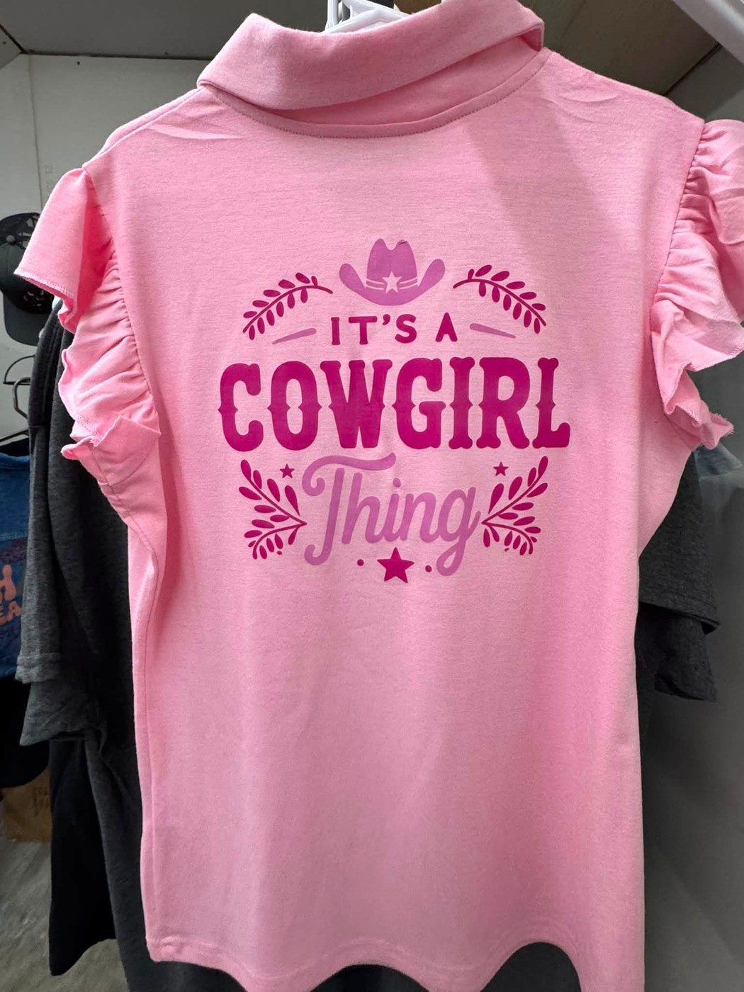 Pink It's a Cowgirl Thing custom printed shirt