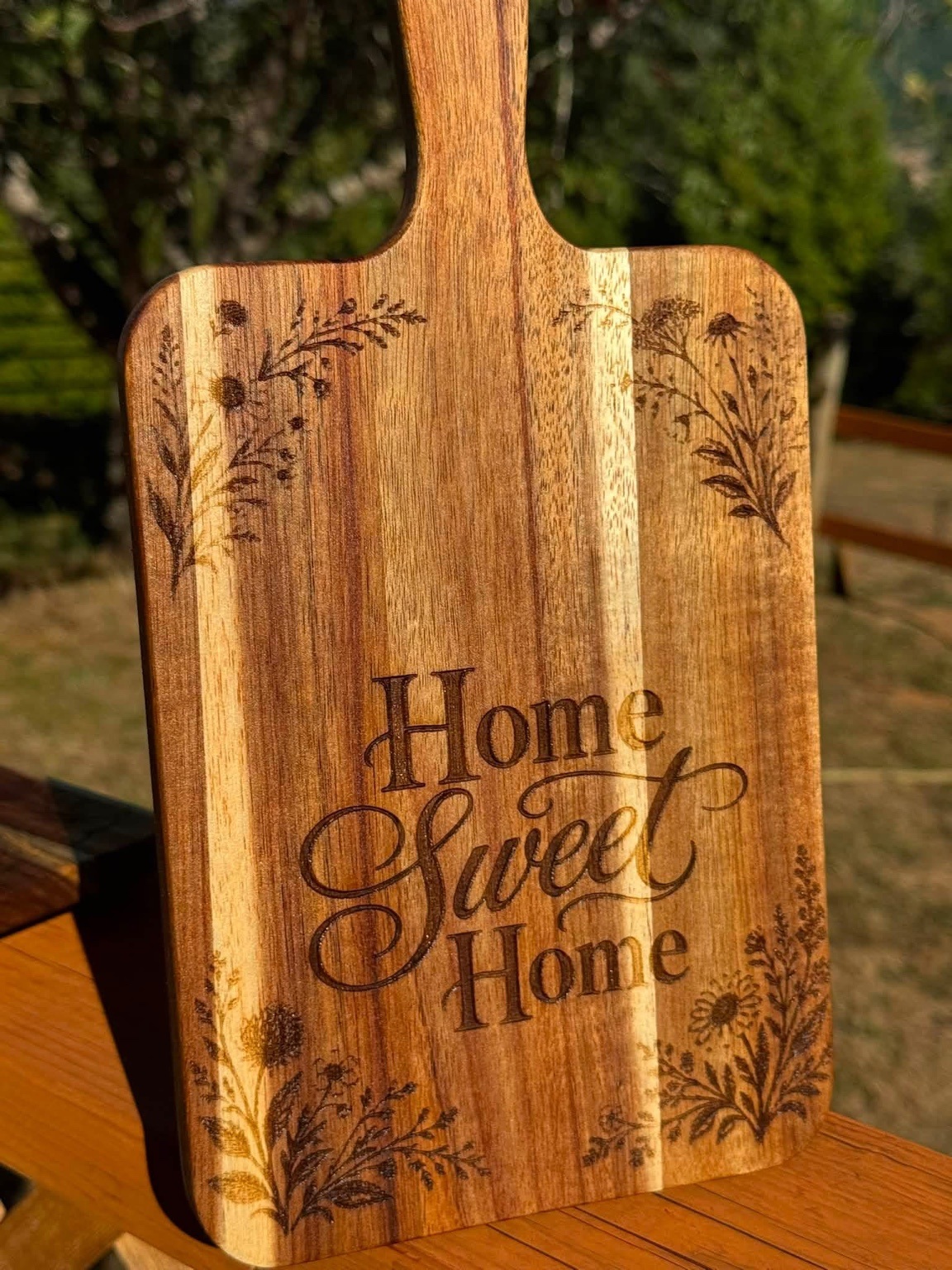 Custom engraved Home Sweet Home wooden board
